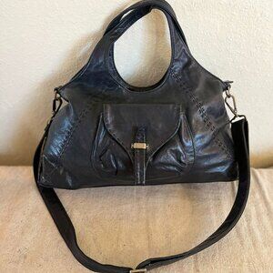 Christopher & Kon Woman's Black Leather Bohemian Crossbody/Travel/Hand Bag